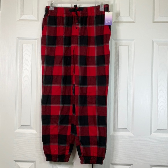 Stars Above Red Black Flannel Plaid Sleep Pants  Size M - Picture 1 of 8
